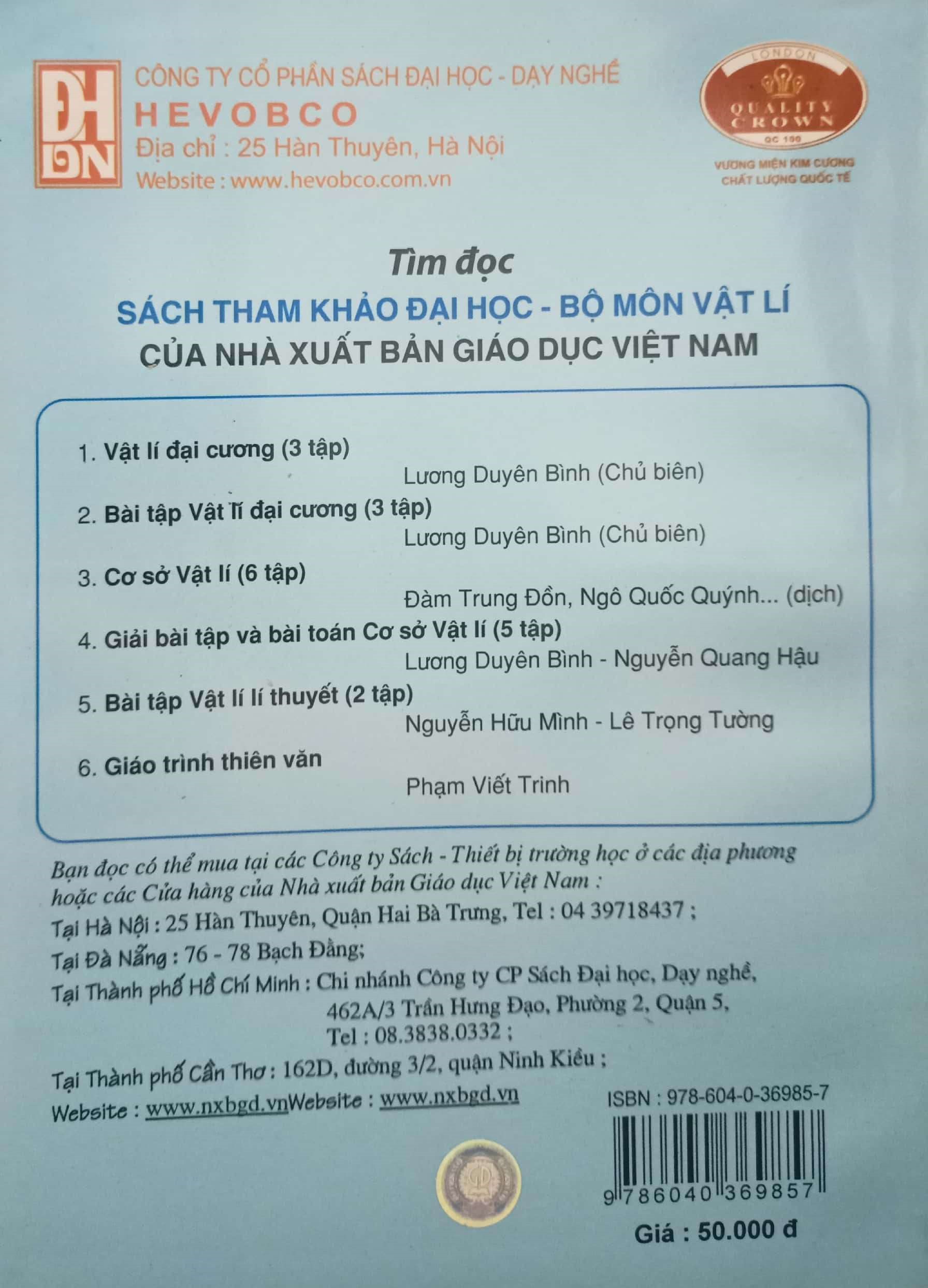 Vật lý đại cương, tập1 - Cơ - Nhiệt