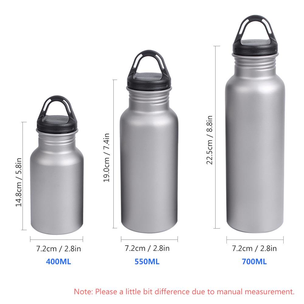 400ML Wide Mouth Bottle Titanium Water Bottle Classic Sports Water Bottle for Outdoor Camping Hiking Picnic