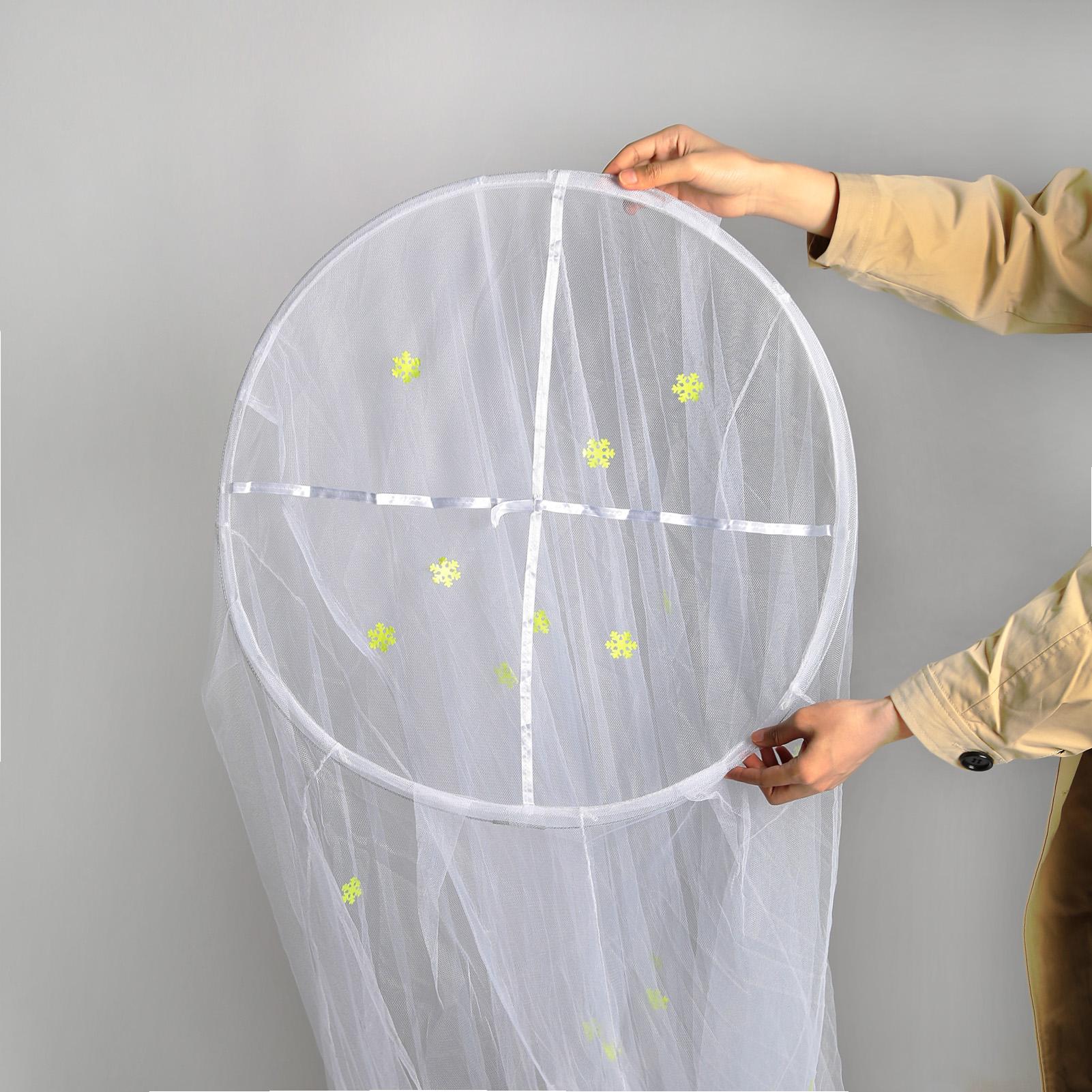 Luxury Bed Canopy Anti-mosquito Net with Snowflakes Glow in Dark Easy Setup for Kid Full King Single-Size Bed