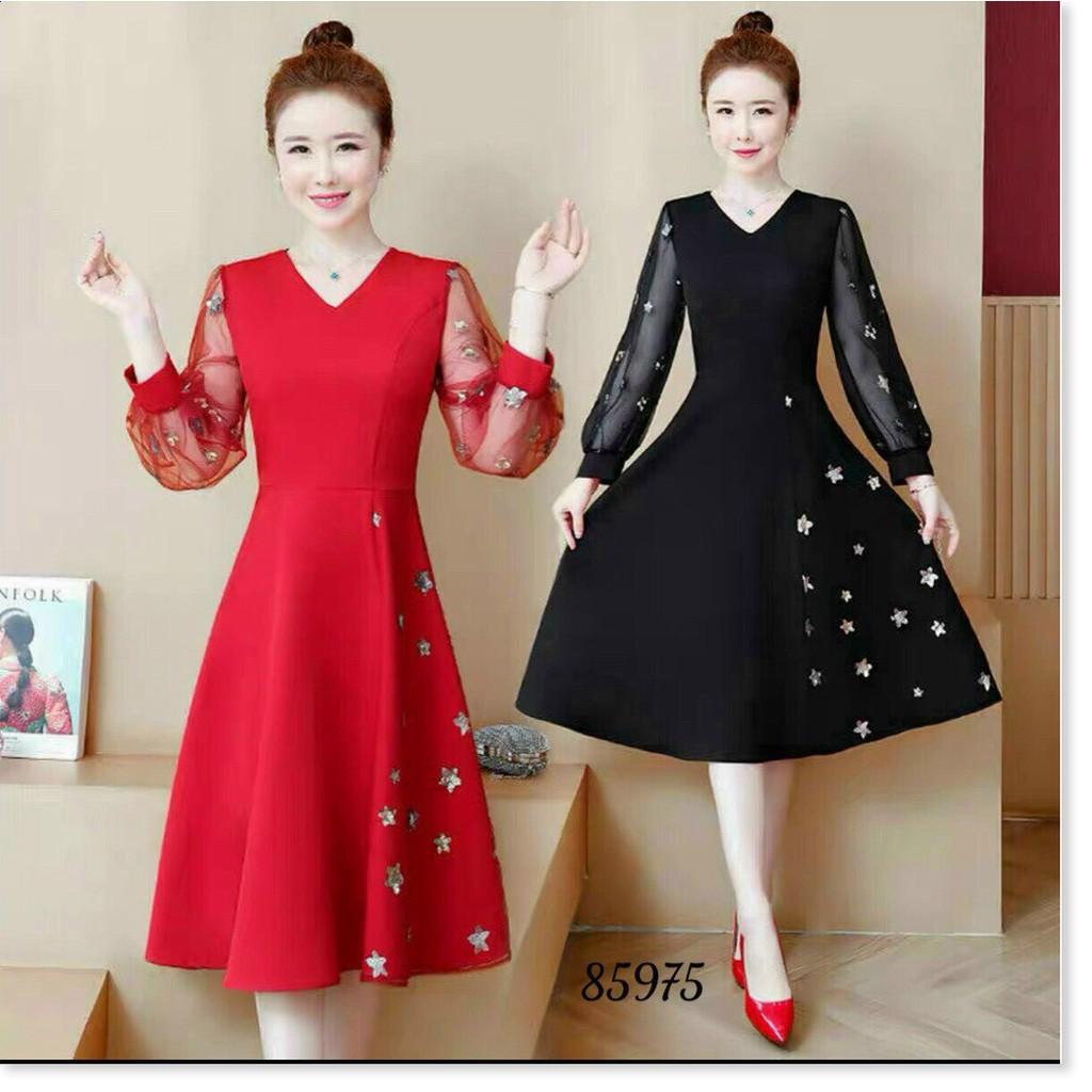 ĐẦM XÒE UMI TAY DÀI PHỐI LƯỚI SAO VÔ CUNG XINH XẮN THỜI TRANG KING STORE
