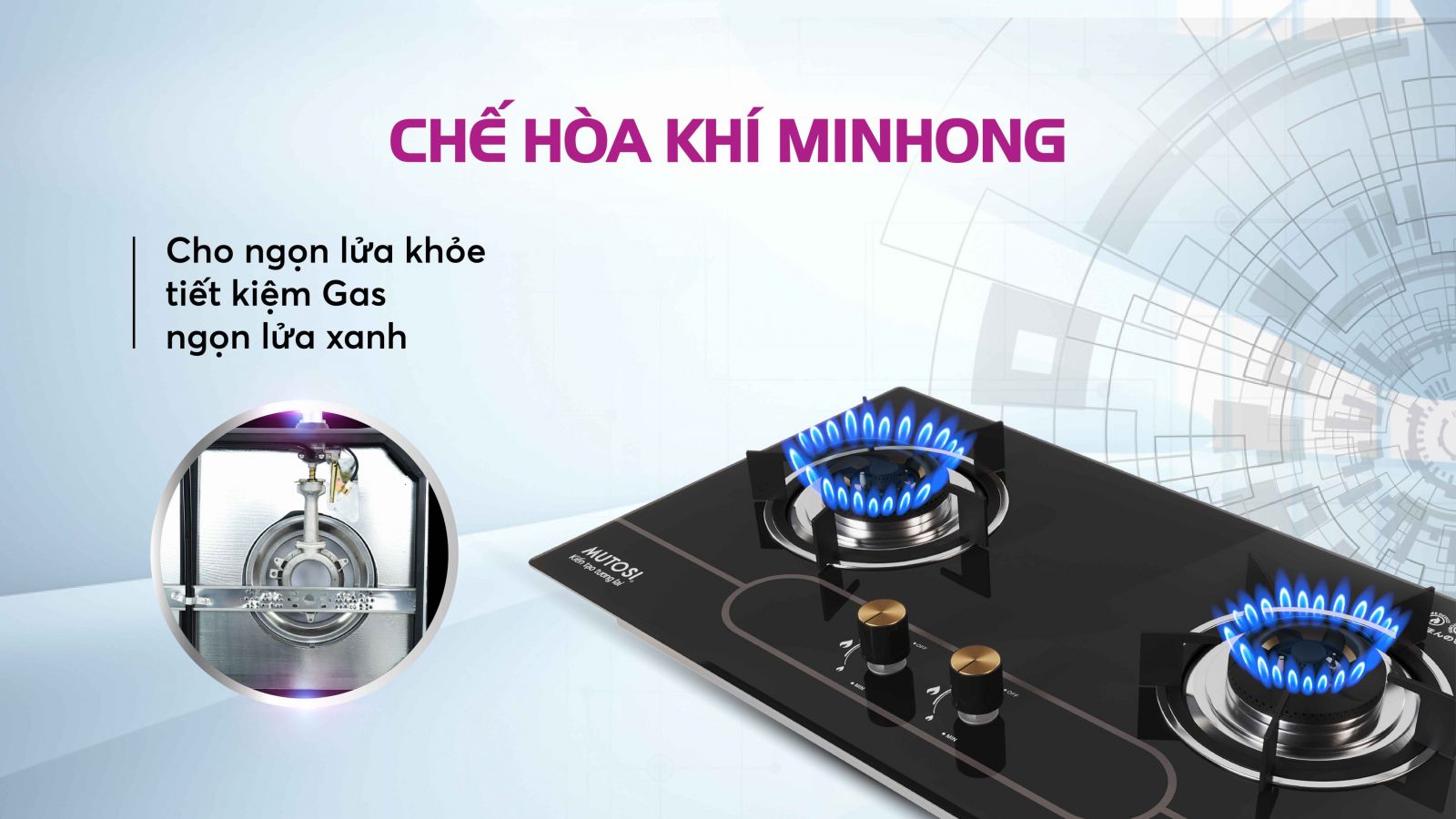 Bếp ga âm pin Mutosi MG-58P-Công nghệ nhật bản - Hàng chính hãng