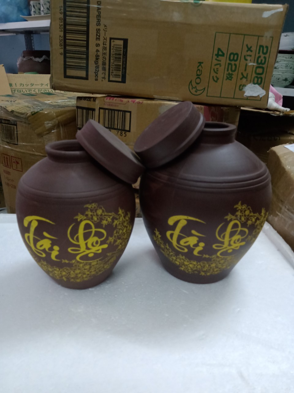 combo 02 hũ đựng rượu 1L+2L để bàn Bát Tràng