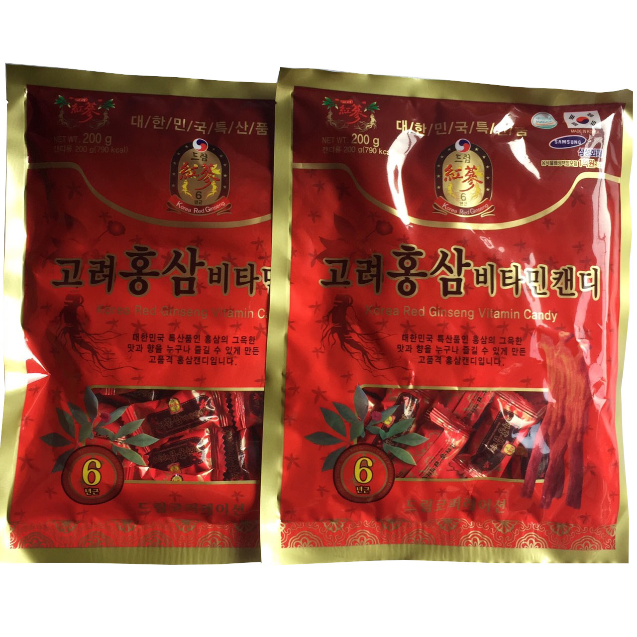 Kẹo Hồng Sâm Vitamin 200g Combo 2 Gói