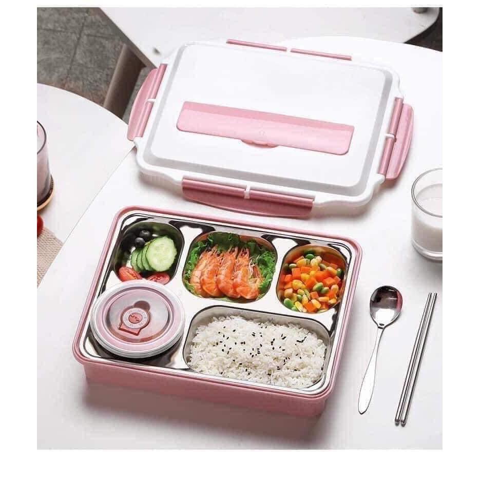 Hộp Cơm Phần 5 Ngăn Inox 304 Cao Cấp - Hàng Việt Nam