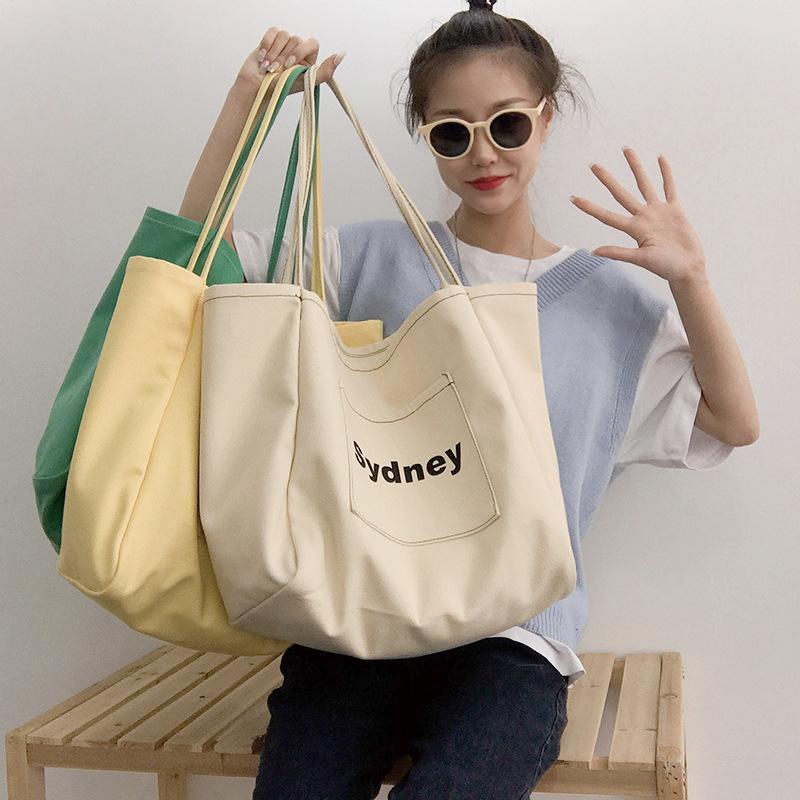 Hylhexyr Đeo Vai Nữ Túi Xách Tay Công Suất Lớn Thường Ngày Hobo Túi Chữ Schoolbag Đơn Giản Vải Shop Túi Tote