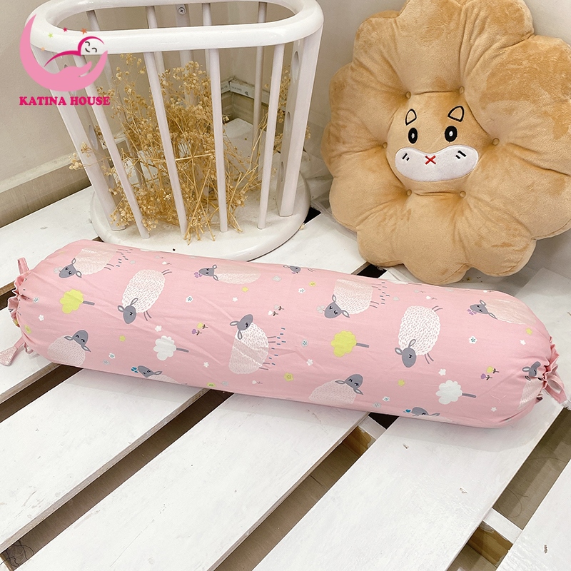 Gối ôm cho trẻ Katina House, 70cm, vải Cotton Satin Hàn Quốc mềm, thoáng mát, thấm hút tốt