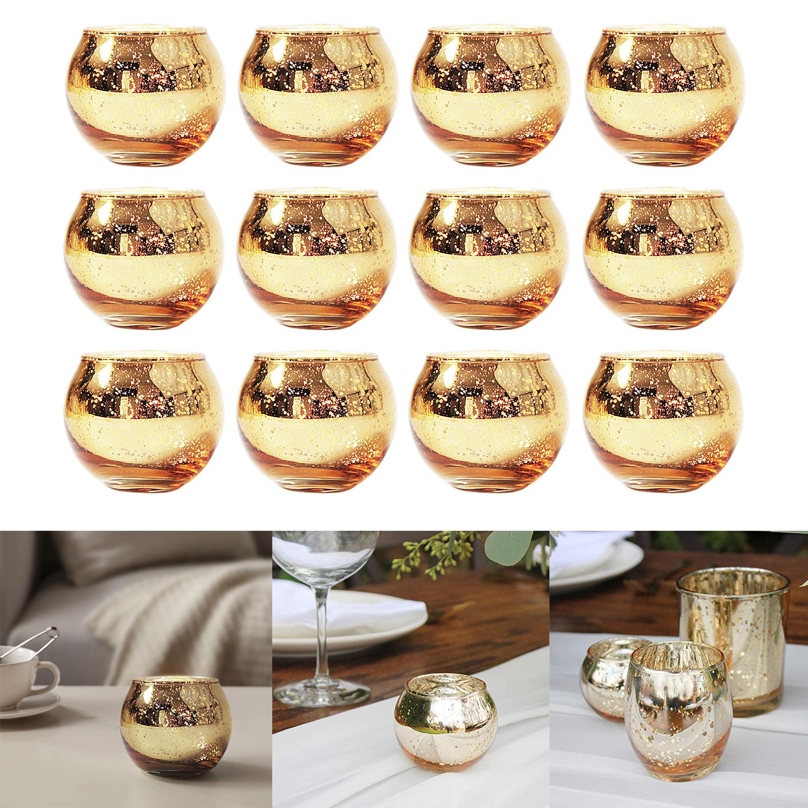 12x Elegant Glass Tealight Holder Parties Decor Candle Holders Candlesticks