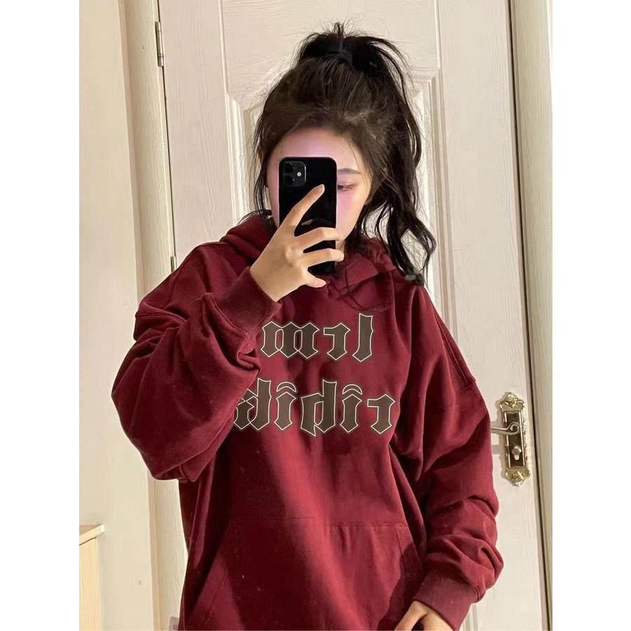 Áo Hoodie In Chữ MJL DIDIJ Chất Nỉ Ngoại Unisex Nam Nữ Dáng Rộng Mũ Trùm 3 Màu