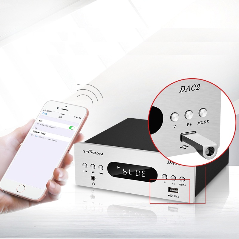 ROGTZ - Bộ Giải Mã Trasam DAC 2PRO Chip SA9926 Bluetooth 4.2 Kết nối đa dạng Coaxial Optical USB Hỗ trợ đọc USB Biến áp riêng biệt Chất âm ấm áp Bass chắc Amply mạnh mẽ Thiết kế sang trọng - Hàng Chính Hãng