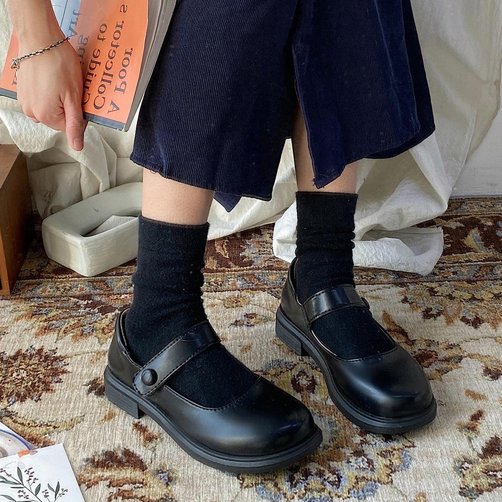 Giày Da Thiết Kế Thời Trang Nữ Kiểu Retro