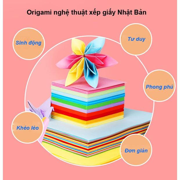 Gấp giấy origami, gấp hạc thủ công nhiều màu