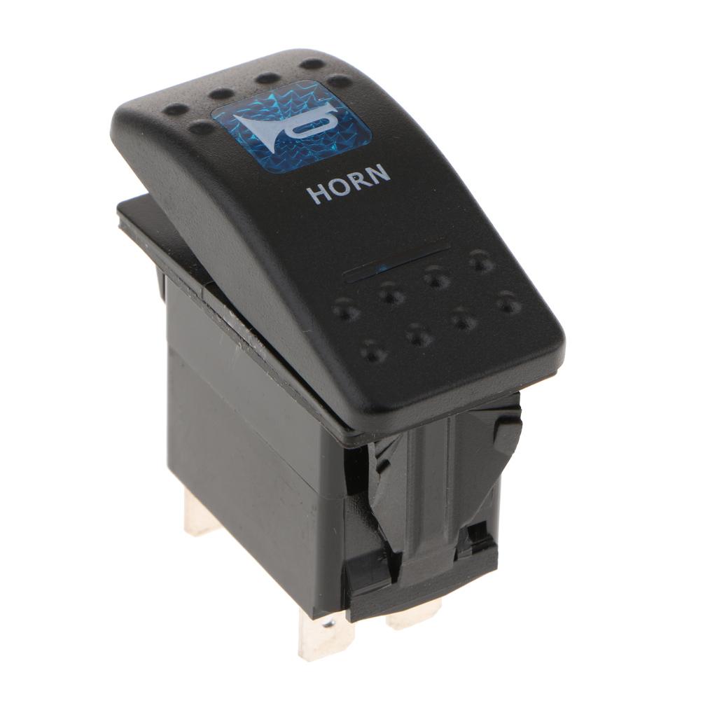 Xe Thuyền 12V 20A Đèn LED Màu Xanh Dương Loa Còi Đèn Nút Nhấn Công Tắc Bật Tắt