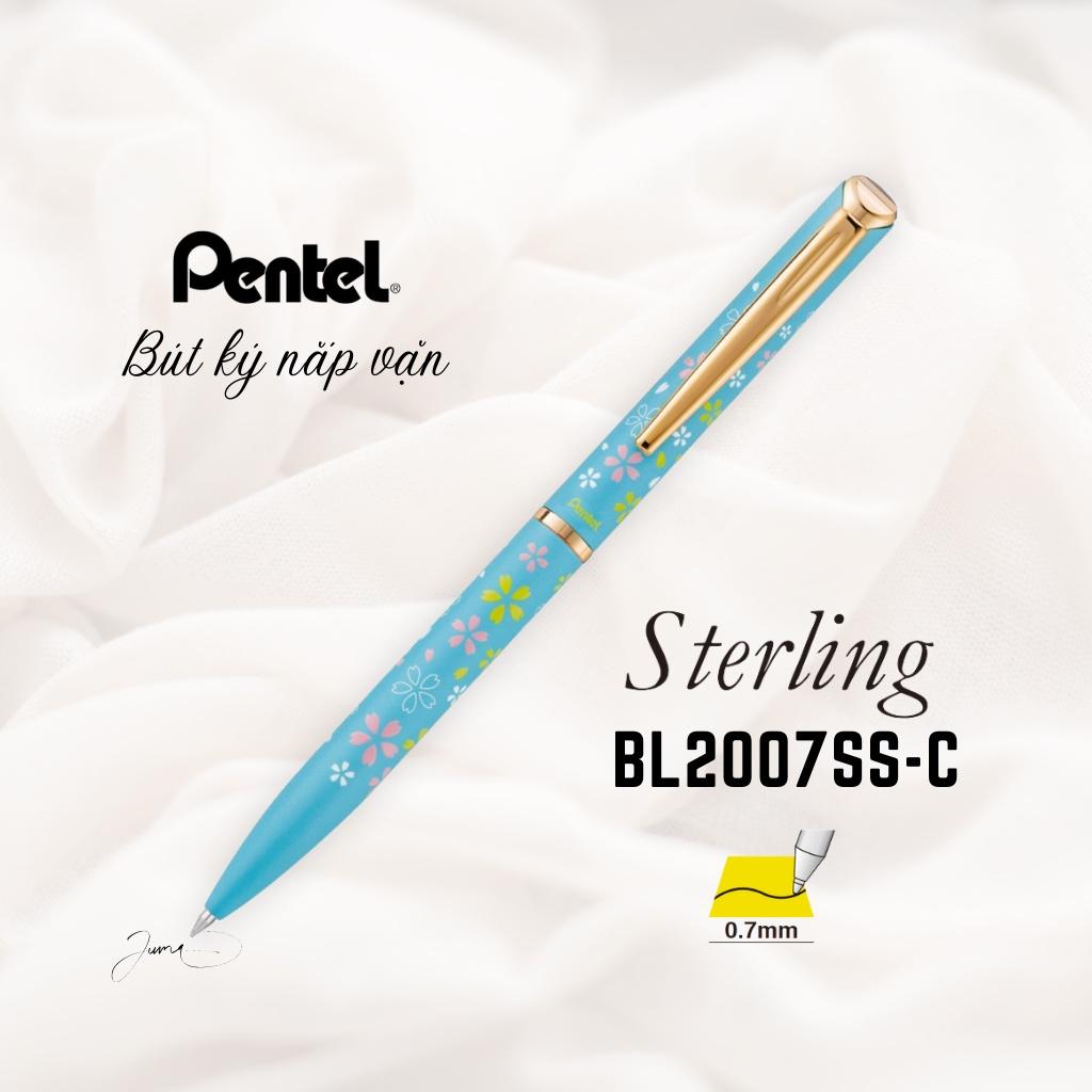 Bút Ký Cao Cấp Pentel BL2007 Ngòi 0.7mm Mực Xanh Có Gác Bút | Thiết Kế Bút Nắp Vặn Thanh Lịch