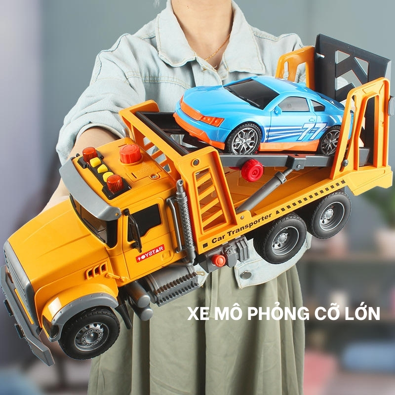 Xe Cứu Hộ Đồ Chơi Cỡ Lớn Cho Bé, Xe Cứu Hộ Nâng Ô Tô Giao Thông Có Đèn Nhạc