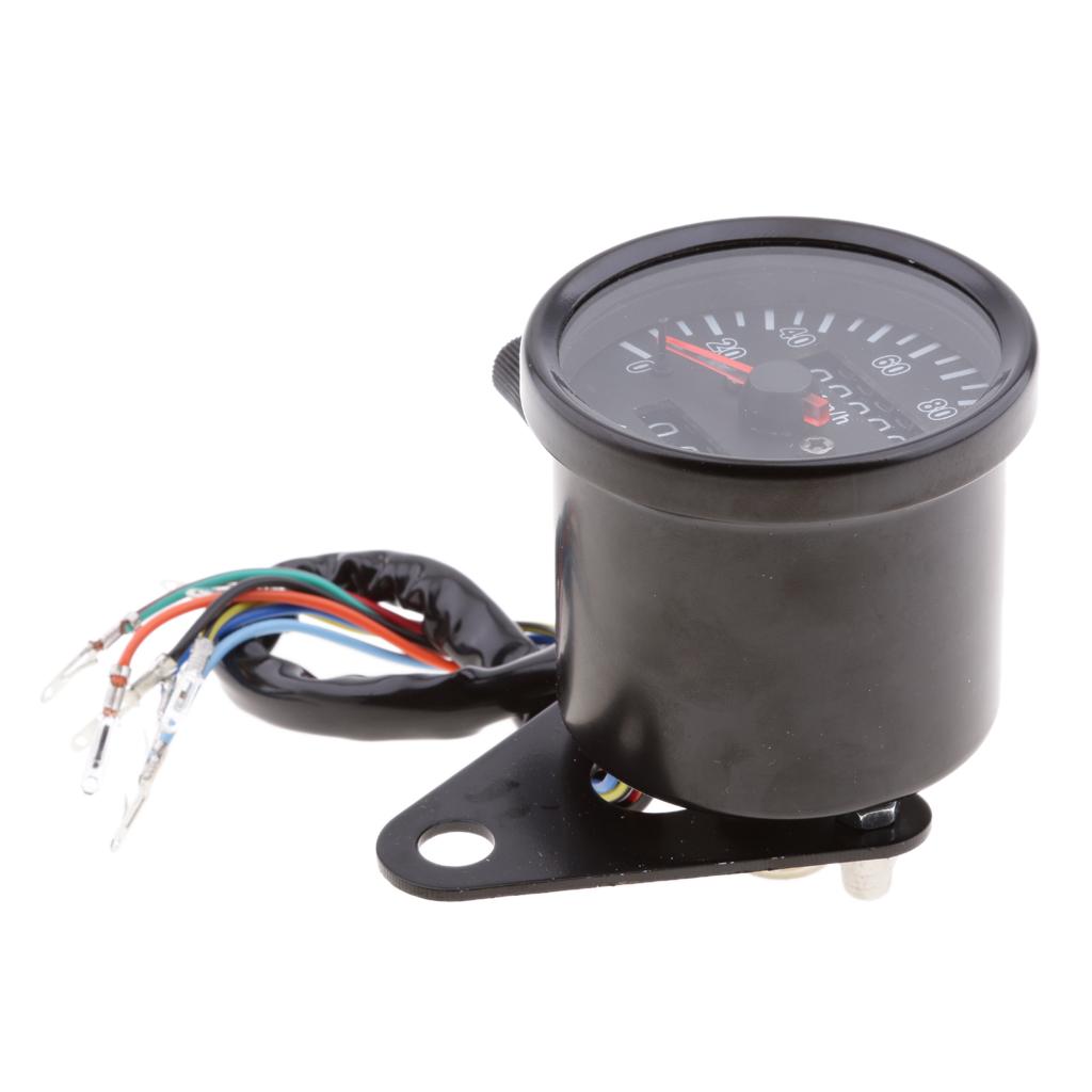 Universal Motorcycle LCD RPM Digital Display Odometer Speedometer 4 LED Light