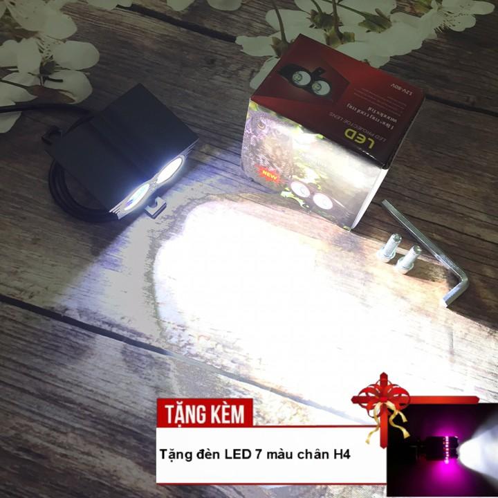 Đèn mắt cú L2 trợ sáng cho ô tô xe máy A219-TK07 - Tặng kèm đèn LED 7 màu chân H4