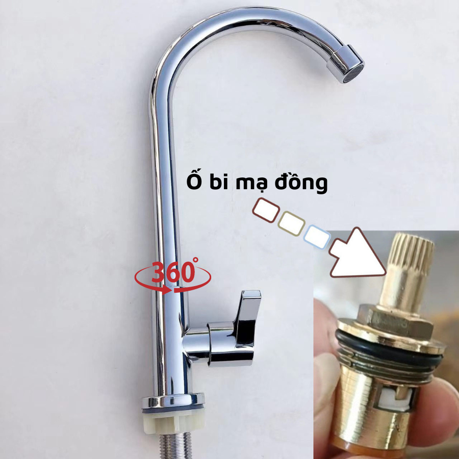 Vòi rửa bát, chén lạnh INOX SUS 304