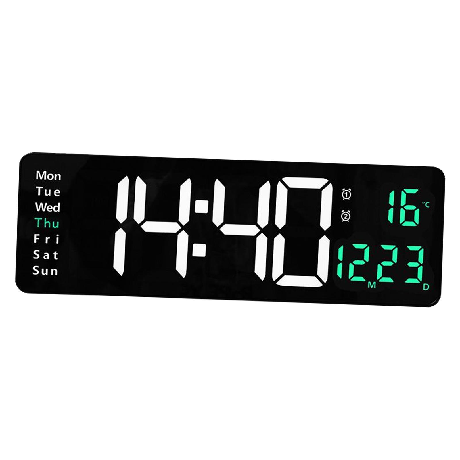 Digital Wall Clock, Date Temperature Week Display for Apartment Home Decor