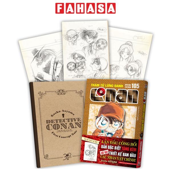 Sách - Thám Tử Lừng Danh Conan - Tập 105 - Bản Đặc Biệt - Tặng Kèm Sổ Tay Thiết Kế Tạo Hình Nhân Vật