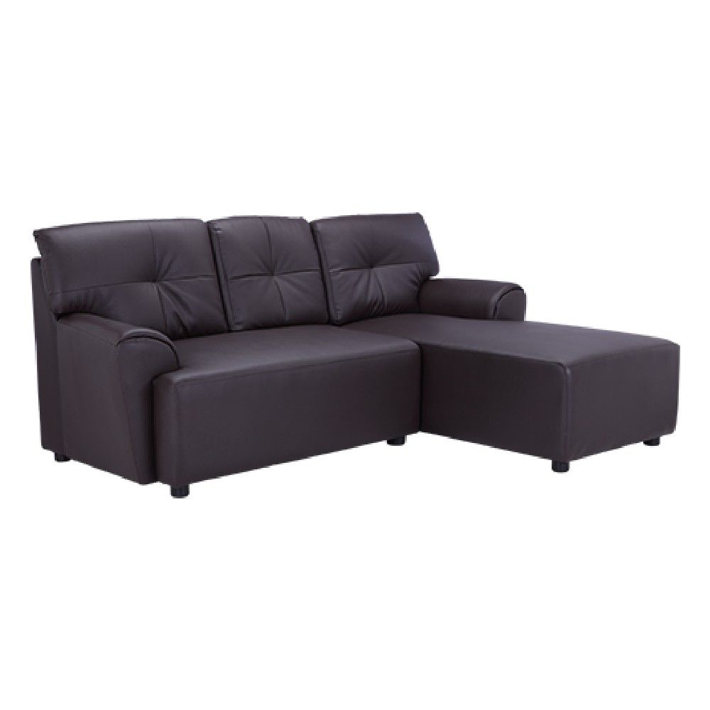 Bộ ghế sofa chữ L đặt phòng khách bằng da cao cấp H-JAY/P khung gỗ nguyên khối, đệm bọc da PVC cao cấp nâu sẫm | Index Living Mall - Phân phối độc quyền tại Việt Nam