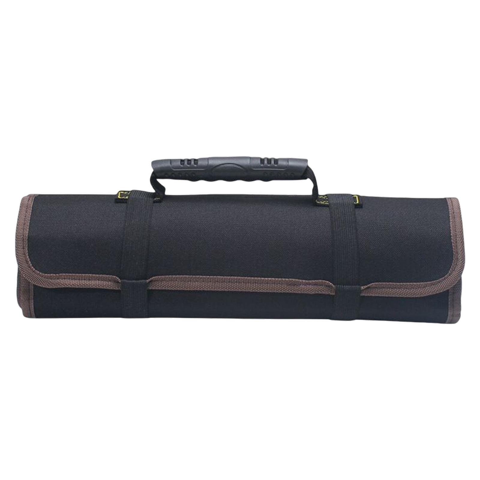 Roll up Tool Bags Wrap Roll Organizer Carry Bag Canvas Carrying Handles Wrench Pouch for Repair Tools Screwdriver Motorcycle Electricians