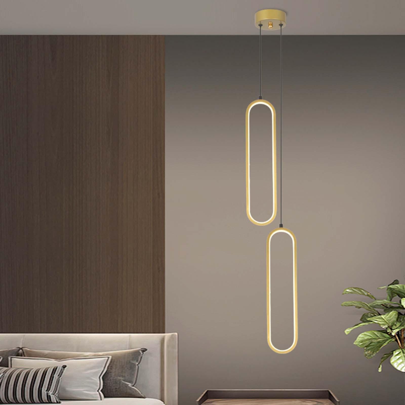 Golden Ceiling Hanging LED Pendant Lighting Adjustable Length Easily Install Pendant Chandelier Aluminum Body for Hallway, Dining Room, Bars