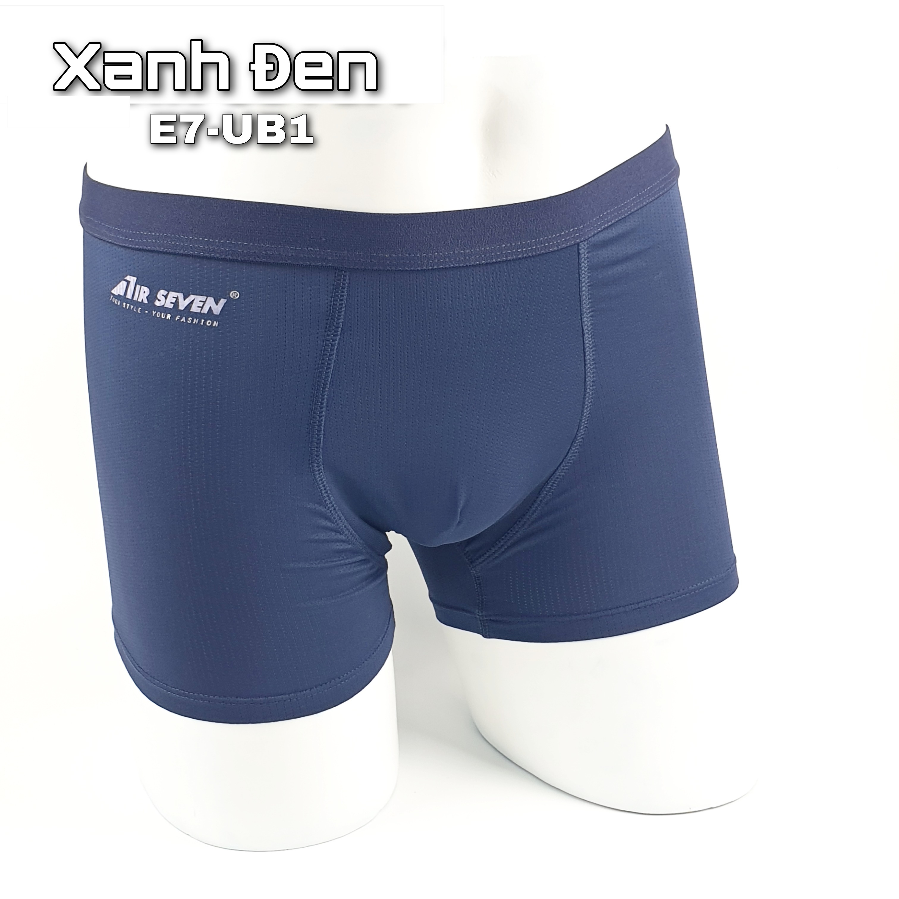 Quần lót nam Boxer co giãn 4 chiều, lưng thun nhỏ, công nghệ thoáng khí - màu Xanh đen