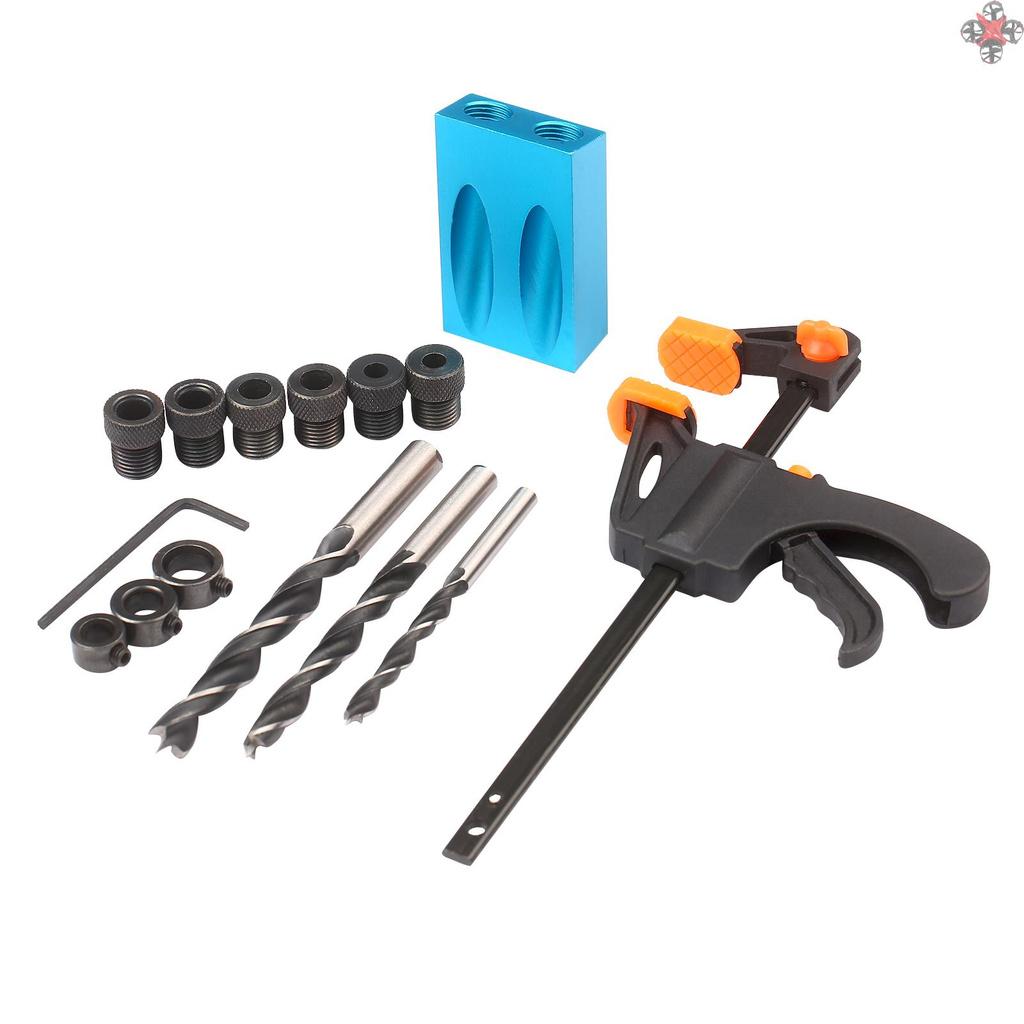 Bộ 15 Phụ Kiện Định Vị Lỗ Khoan 8mm 10mm 15 Độ
