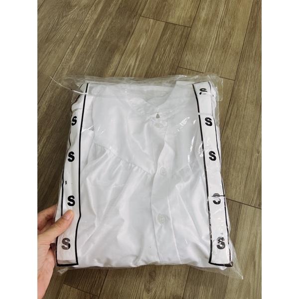 Áo Sơmi Nữ tiểu thư tay phồng Vintage chất kake phom suông