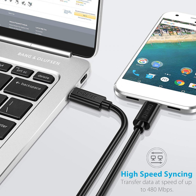 Hình ảnh Dây Cáp Sạc Điện Thoại USB Type C To Type C 30W Dài 1M CHOETECH CC0002-V2 - Hàng Chính Hãng