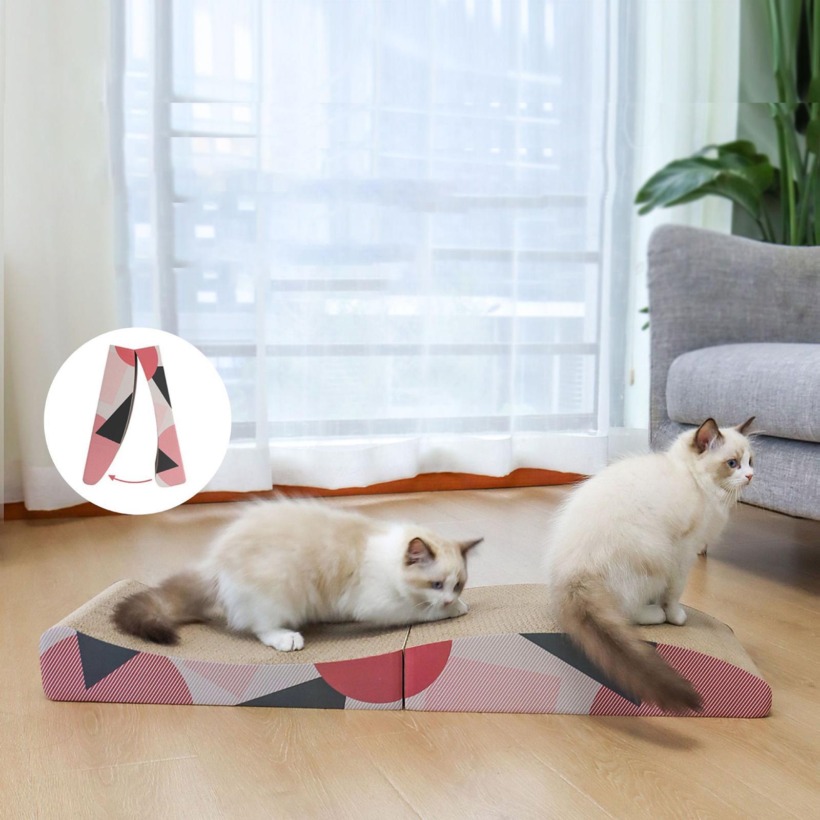 Corrugated Scratching Bed Foldable Scratch Pad Kitty Cat Scratcher Cardboard