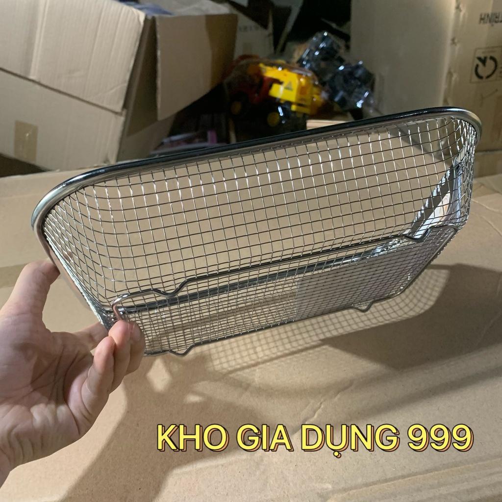 BỘ 3 RỔ VUÔNG INOX ĐỰNG HOA QUẢ, RAU CỦ