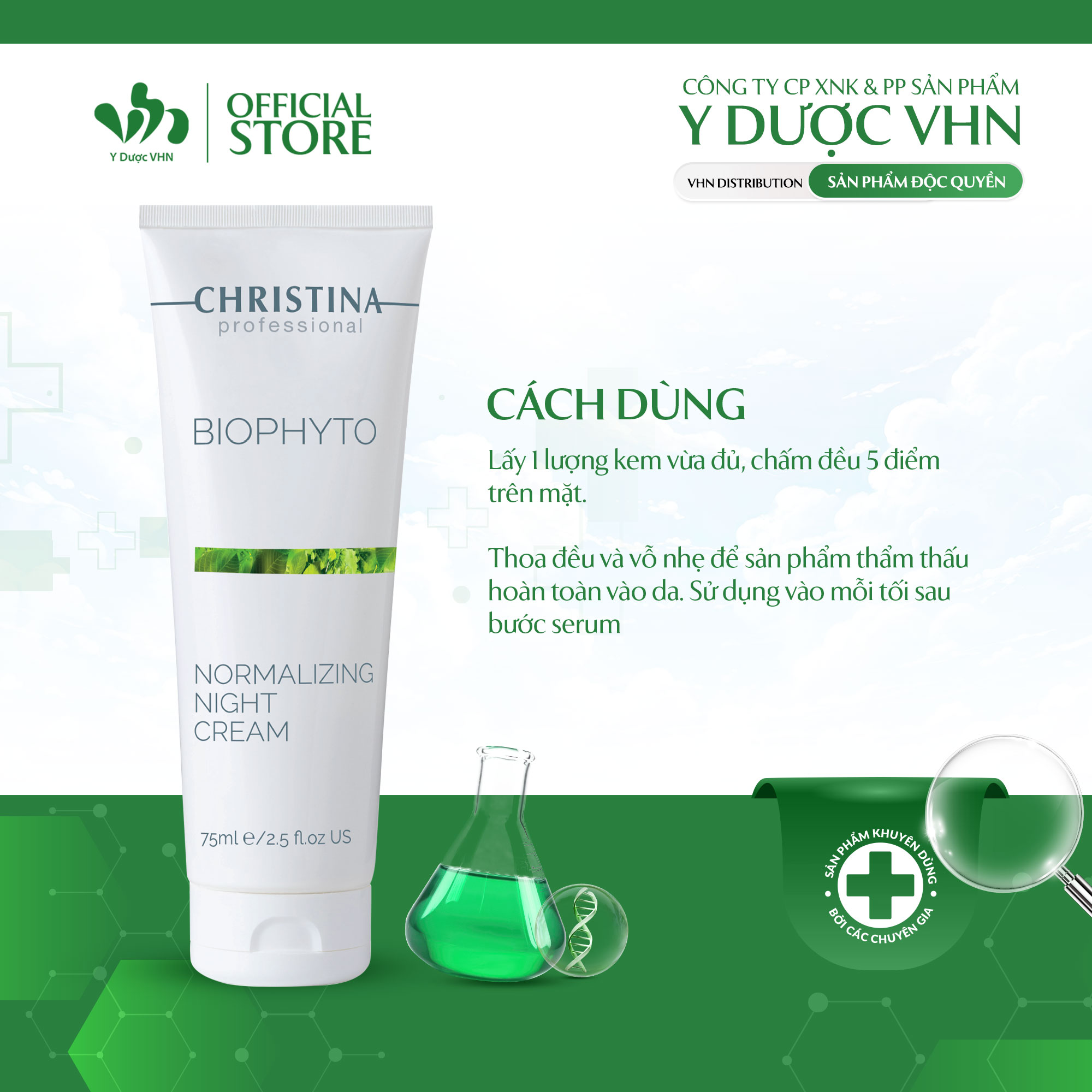 Kem Dưỡng Da Ban Đêm Bio Phyto Normalizing Night Cream CHRISTINA Giúp Cân Bằng Và Tái Tạo Da Tuýp 75ml