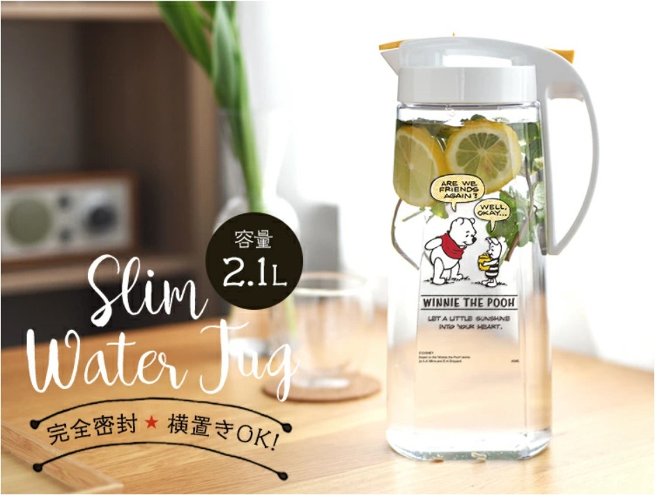 Bình nước nắp khóa Asvel 2,1L in nhân vật hoạt hình Disney ngộ nghĩnh - Made in Japan
