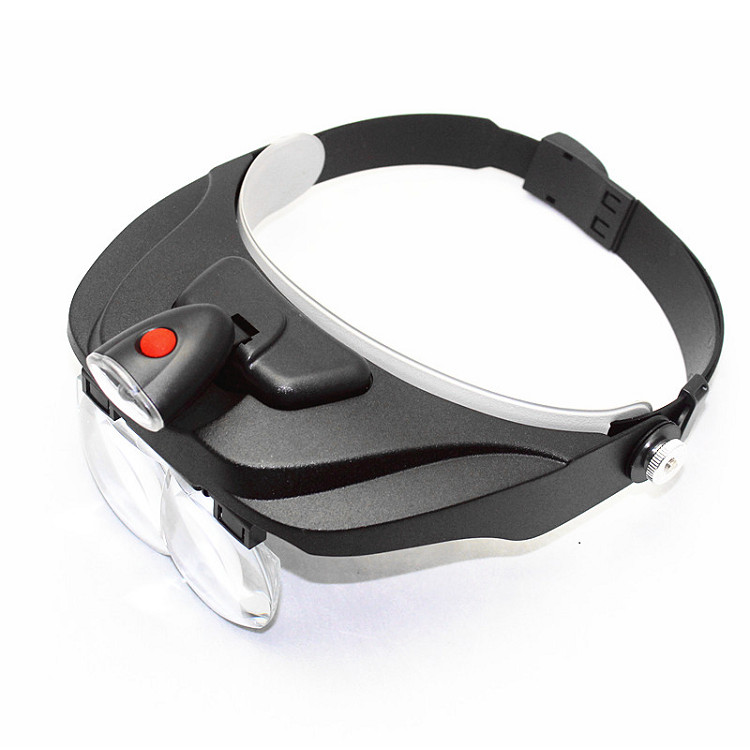 Kính lúp đeo trán sửa chữa mạch điện tử, đồng hồ 1-F ( Tặng kèm 01 đèn pin mini trợ sáng sửa chữa màu ngẫu nhiên )