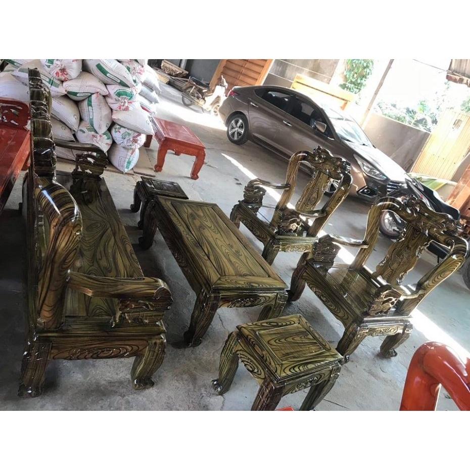 Bộ bàn ghế quốc đào tay 12 gỗ tràm vân