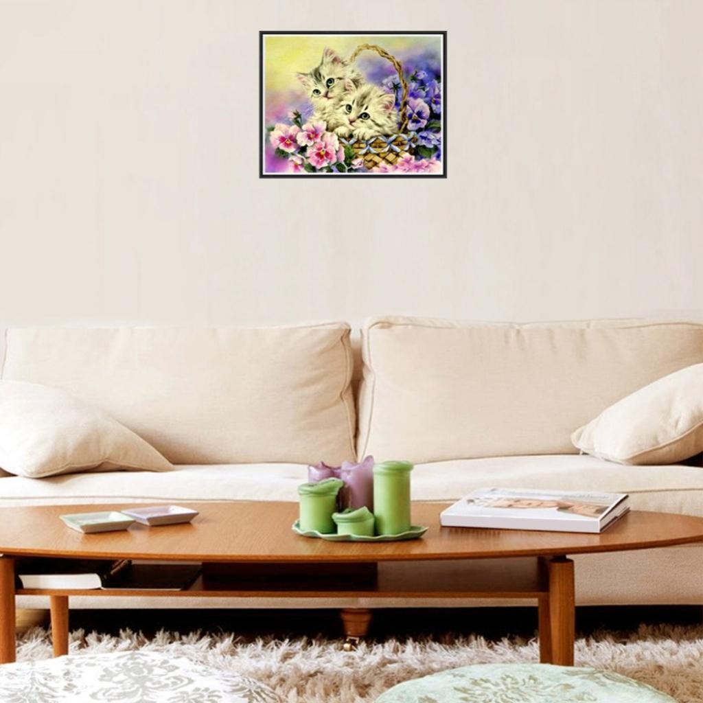 DIY 5D Diamond Painting Cat Rhinestone Picture Embroidery Kit for Home Decor