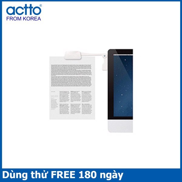 Giá kẹp sách màn hình tiện lợi Notebook Clip Actto LCP-01 -HÀNG CHÍNH HÃNG White