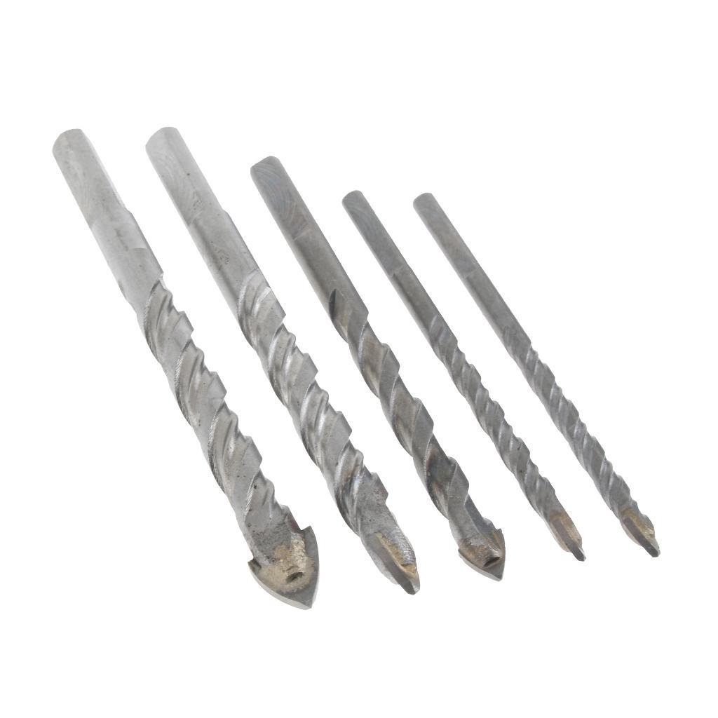 Set Of 5 Pcs Multi-purpose Glass Drill Bits Wood Concrete Quartz Sand Blasted extremely durable, withstand friction of drilling into glass