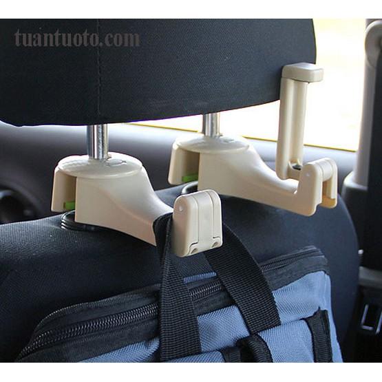 Móc treo đồ sau ghế ô tô kiêm giá đỡ điện thoại