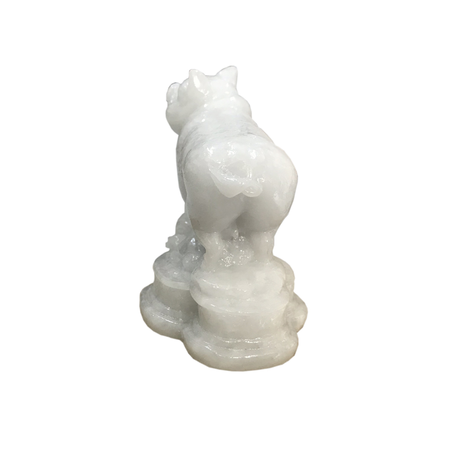 Tượng đá Cóc Thiềm Thừ 3 chân phong thủy chiêu giữ tài lộc - Màu đen tuyền - Dài 11cm - Phong thủy trang trí