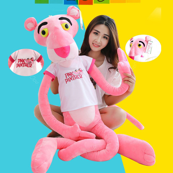 Gấu bông báo hồng Pink Panther – Quà tặng thú nhồi bông siêu dễ thương – Size 100 cm – Gối ôm cho bé ngủ ngon