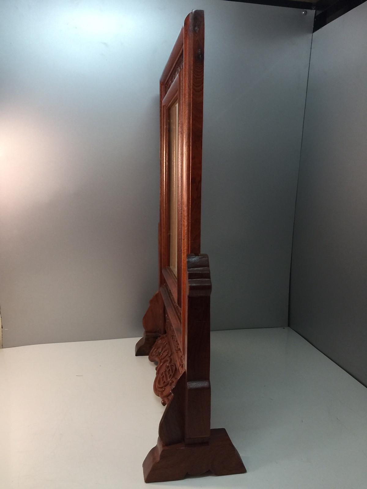 Khung Ảnh Thờ Kép Trạm Triện Sắc Nét - Chất Liệu Gỗ Hương Kích Thước Ảnh 20 x 30cm