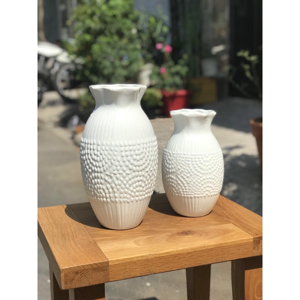 Bình Hoa Gốm Sứ Bát Tràng Cắm Hoa Trang Trí Decor 91