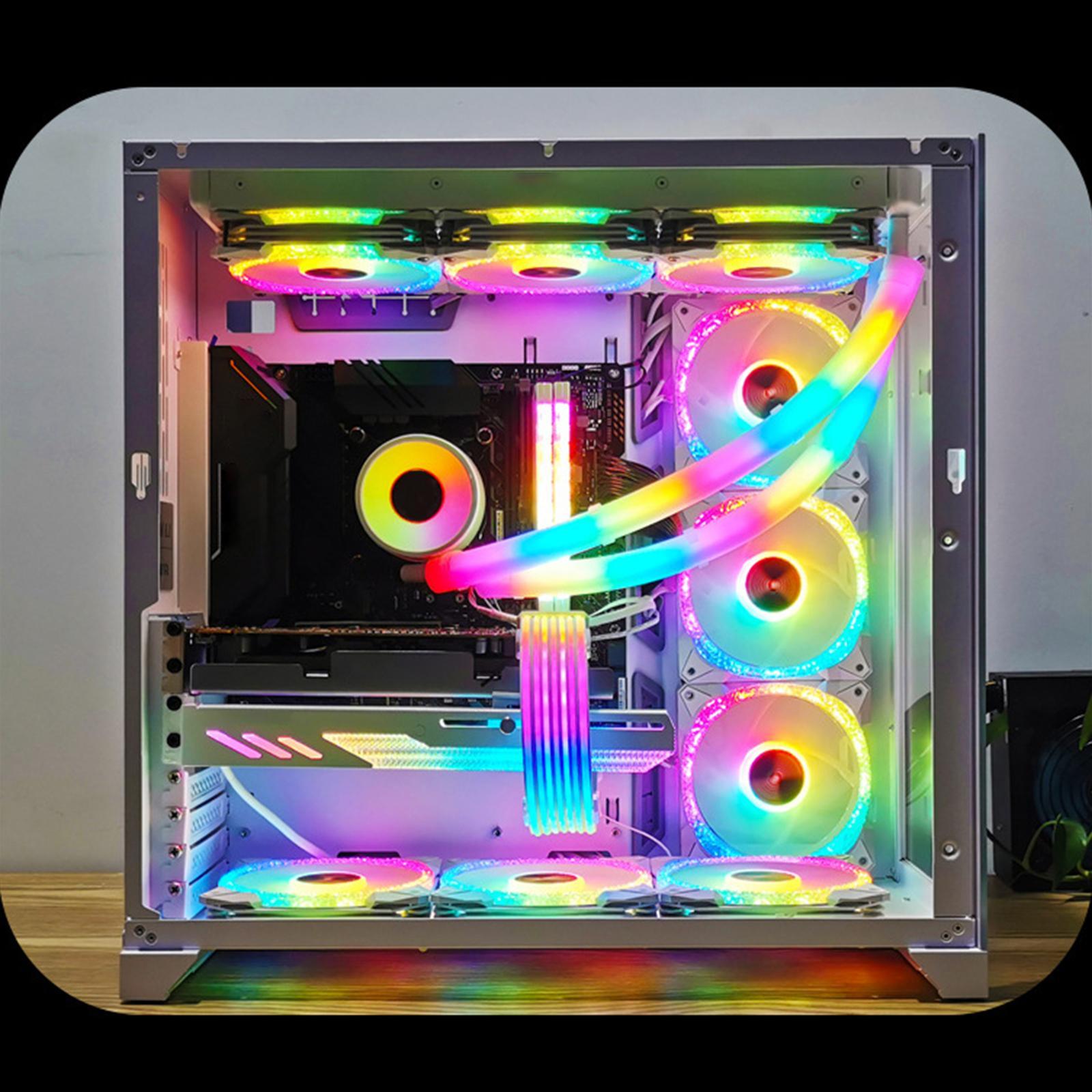 2Pcs Water Cooling Tube Sleeve 3Pin 4Pin for Desktop Computer Gaming Case PC