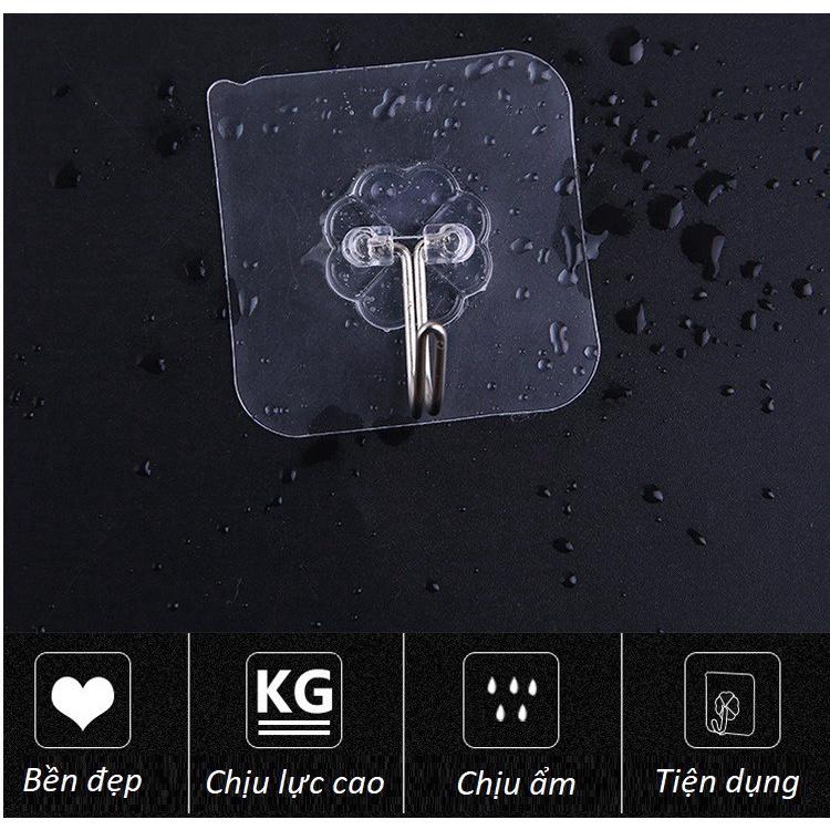 Móc Dán Tường Siêu Dính trong suốt 6x6cm - móc dính thần thánh siêu dính