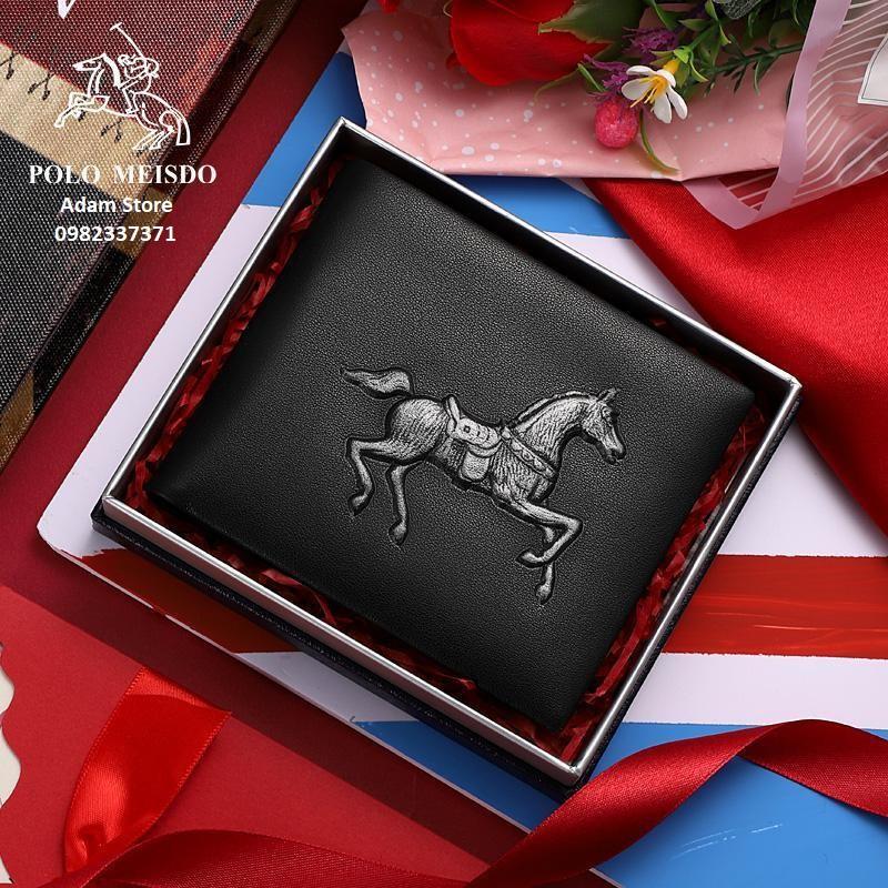 Ví Da Bò Nam Bóp Da Nam Cao Cấp Hàng Hiệu POLO MEISDO Full Hộp Phù Hợp Làm Quà Biếu Tặng Sinh Nhật