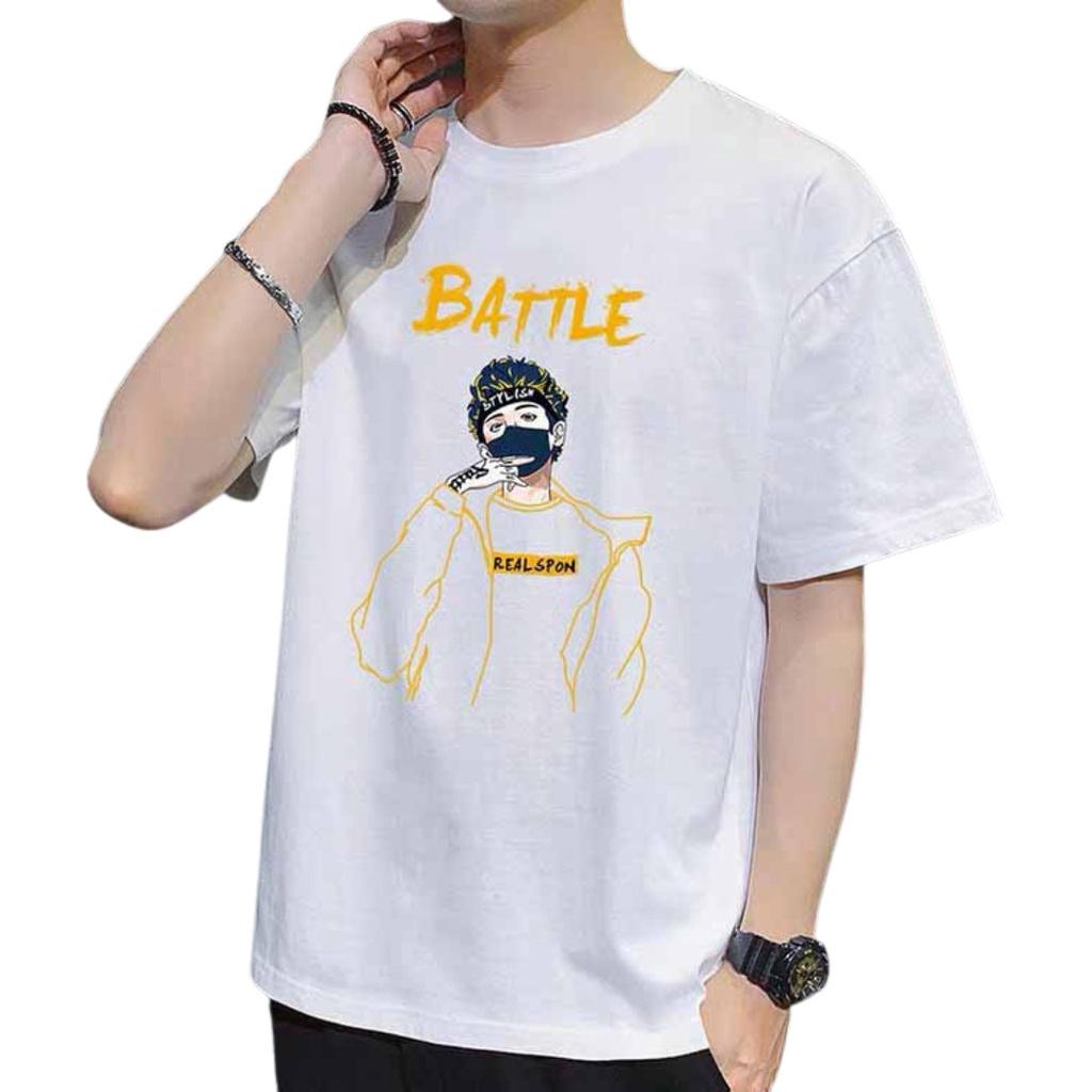 Bộ Đồ Nam Mùa Hè Thể Thao Unisex Quần Short Áo Thun Họa Tiết In Chữ BATTLE Ulzzang thoitrangnamdt