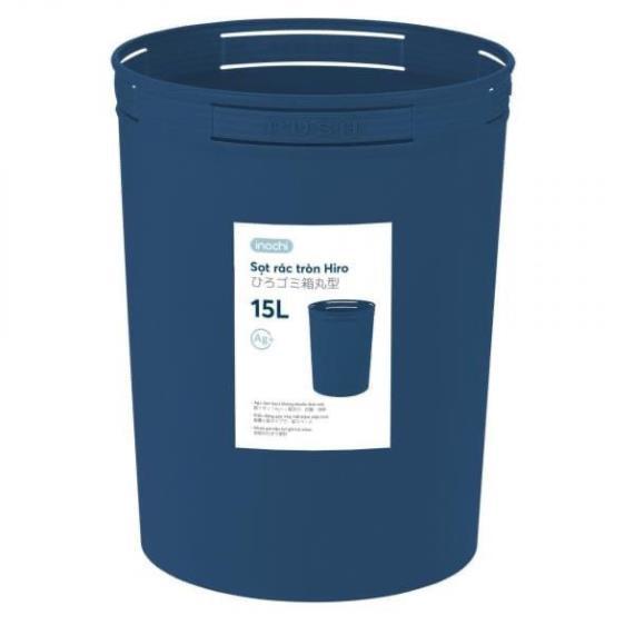 (Giá sale) Sọt rác tròn Hiro kháng khuẩn có khóa cài túi rác 5L, 10L, 15L