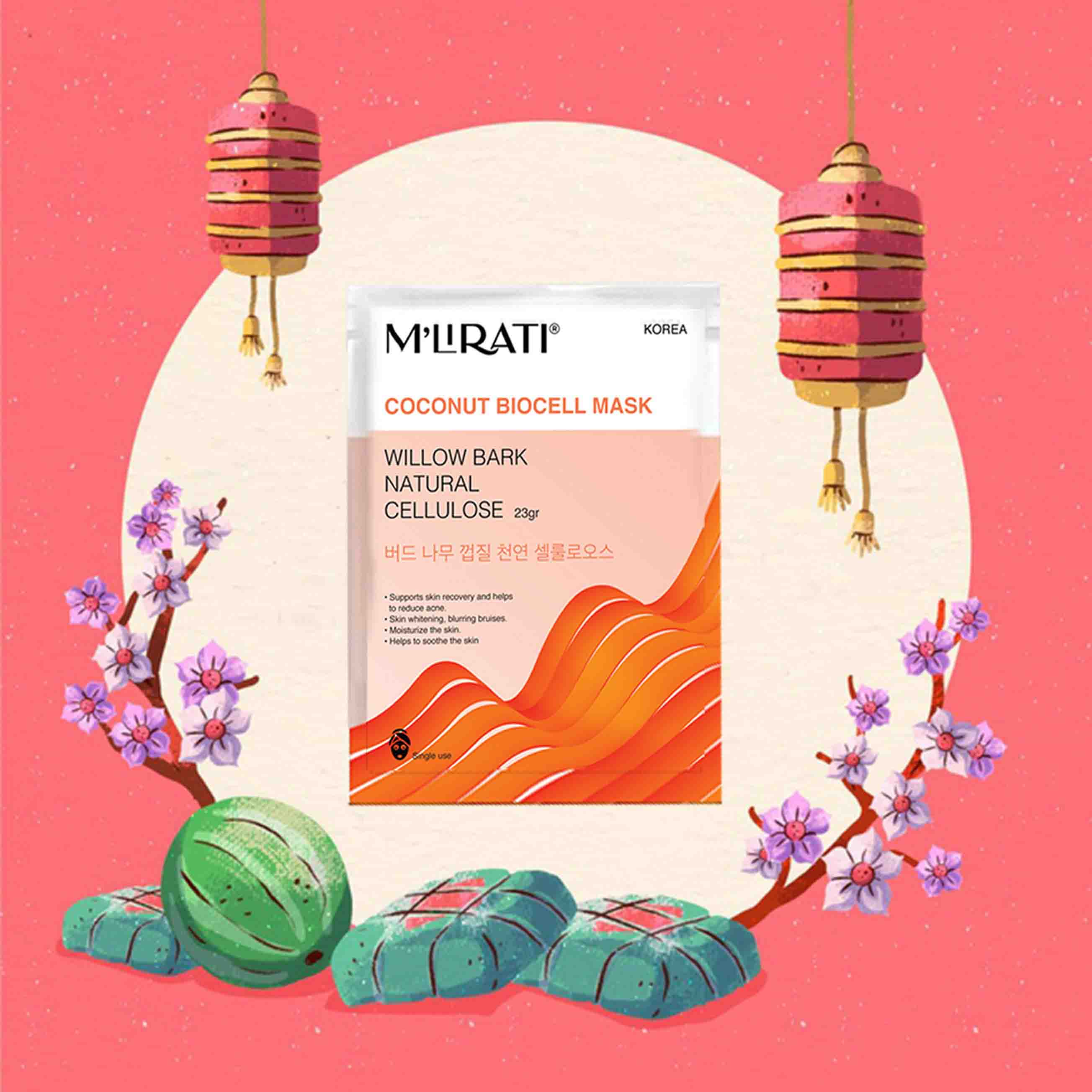 Mặt Nạ Sinh Học Dành Cho Da Mụn (Willow Bark Natural Cellulose) - M'Lirati (1 miếng)